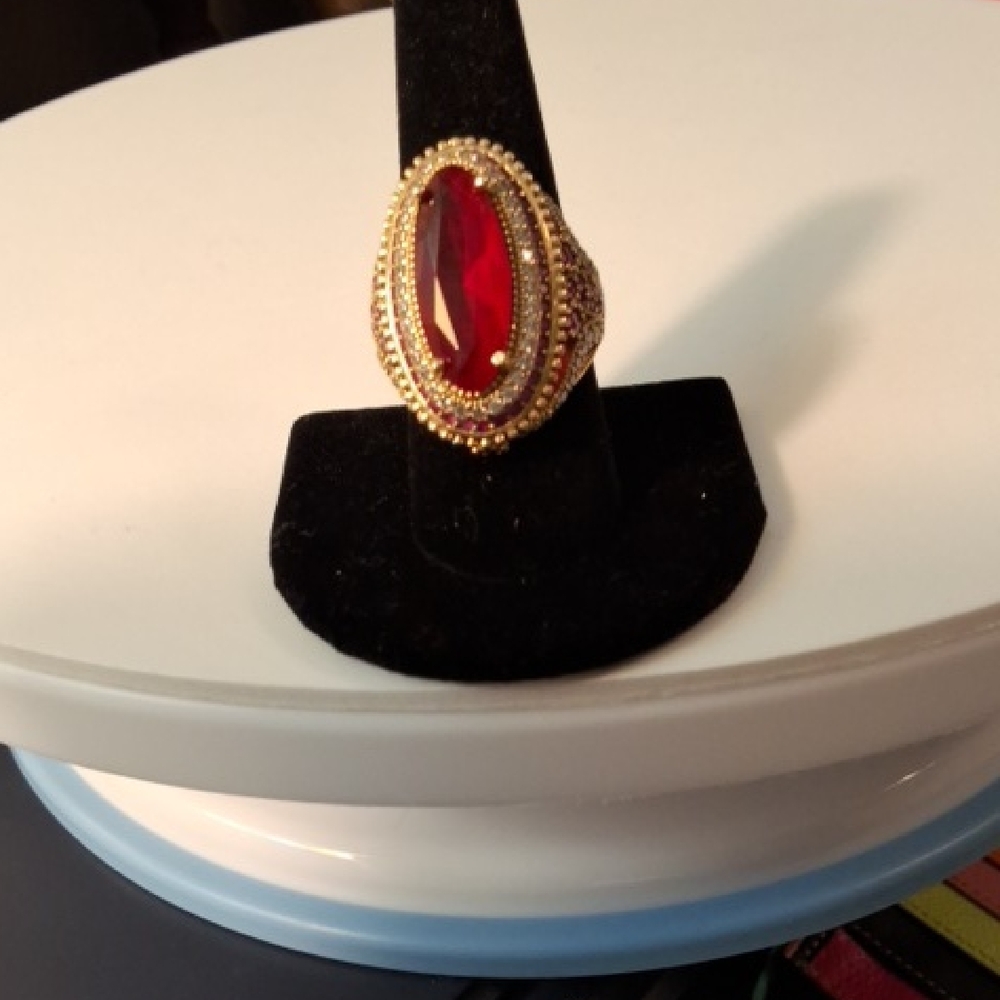 Large Ruby Statement Ring - image 1